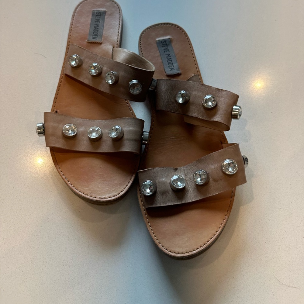 Steve Madden Jeweled Sandal in Nude